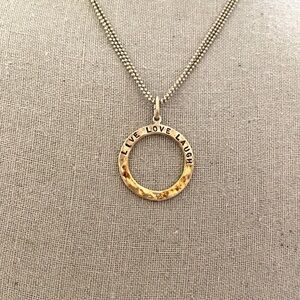 Live, Love, Laugh 925 Sterling Necklace and Pendant